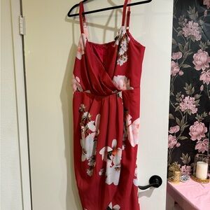 Plus Size Floral Pink Dress